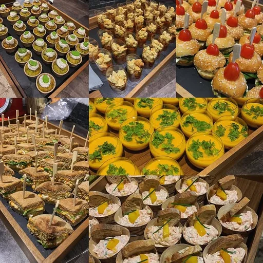 Assortiment de bouchées pour un buffet de réception